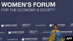 FILE - The Executive Director of U.N. Women, Phumzile Mlambo-Ngcuka, speaks during the Women's Forum Americas in Mexico City, Mexico, May 30, 2019.