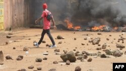 Manifestations à Conakry en Guinée le 14 octobre 2019.