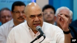 Jeús "Chúo" Torrealba, secretario ejecutivo de la Mesa de la Unidad Democrática, organización que agrupa a la mayor parte de partidos opositores de Venezuela.