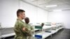 US officers inspect the accommodation for the soldiers in the Flaeming barracks for the military exercise 'Defender 2020', in Brueck, Germany, Wednesday, Feb. 26, 2020. The exercise with 37,000 participants from a total of 18 nations will take place…