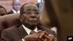 FILE - Zimbabwean President Robert Mugabe attends the funeral of his sister Bridget, in Zvimba, Zimbabwe, Jan. 21, 2014.