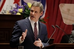 FILE - Tennessee Gov. Bill Lee delivers his State of the State Address in the House Chamber in Nashville, Tenn., Feb. 3, 2020.
