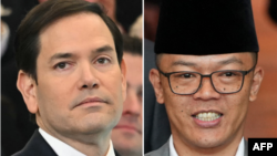 Kombinasi: Kiri - Menteri Luar Negeri Amerika Serikat, Marco Rubio (ANDREW CABALLERO-REYNOLDS / AFP), Kanan - Menlu RI Sugiono (Azneal Ishak / POOL / AFP)