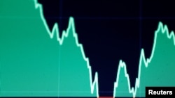 Una caída del Dow Jones en marzo de 2020 a raíz de la pandemia de COVID-19 se refleja en los tropiezos de la Bolsa de Nueva York el 30 de julio de 2020.