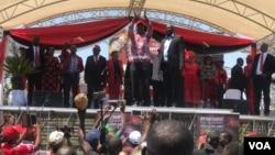 Nelson Chamisa at Gwanzura Stadium on Saturday.
