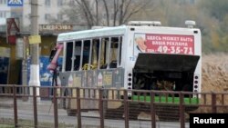 10月21日在伏尔加格勒被炸的汽车。