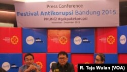 Konferensi Pers Festival Anti-Korupsi 2015. Kota Bandung terpilih sebagai tuan rumah penyelenggaraan festival ini.