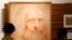 Un dibujo que representa al artista, científico e inventor Leonardo Da Vinci durante una exhibición permanente el día que se conmemoraron 500 años de su muerte. Roma, 2-5-19. 
