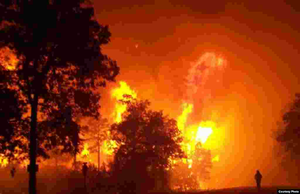 Extreme drought conditions in the United States sparked more and extensive wild fires, like this one in Missouri’s Mark Twain National Forest, July 2012. (U.S. Forest Service)