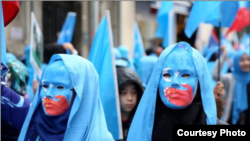 14个国家的海外维吾尔人走上街头，抗议中国政府在新疆的高压政策 （受访者提供） 