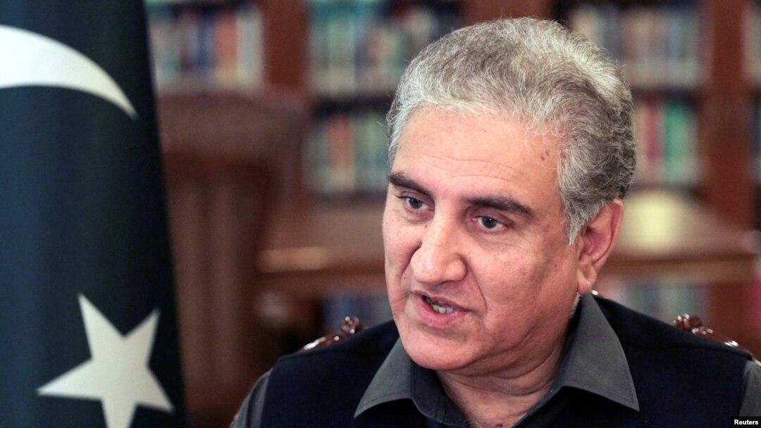 FILE - Pakistan's Foreign Minister Shah Mehmood Qureshi speaks during an interview with Reuters at the Ministry of Foreign Affairs in Islamabad, Pakistan, March 1, 2020.