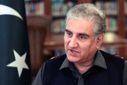 FILE - Pakistan's Foreign Minister Shah Mehmood Qureshi speaks during an interview with Reuters at the Ministry of Foreign Affairs in Islamabad, Pakistan, March 1, 2020.