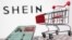 中国快时尚零售商Shein在手机app上的购物单和购物车