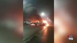 ویدیوی منتسب به حمله به ایست بازرسی سه راه افسریه در تهران؛ اواخر پنج‌شنبه ۲۱ اسفند