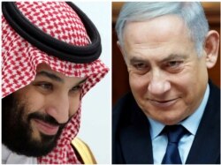 A combination picture shows Saudi Arabia's Crown Prince Mohammed Bin Salman in Osaka, Japan, June 29, 2019 and Israeli Prime Minister Benjamin Netanyahu in Jerusalem Feb. 9, 2020.