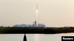 A SpaceX Falcon 9 rocket lifts off carrying 53 Starlink internet satellites, from the Kennedy Space Center in Cape Canaveral