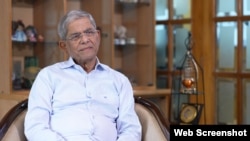 Mirza Fakhrul Islam Alamgir, secretary-general of the Bangladesh Nationalist Party, speaks to VOA in Dhaka, Oct 6, 2024. Camera: Rubel Hassan.