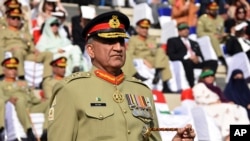 Pakistani Army Chief Gen. Qamar Javed Bajwa, seen in this Nov. 2016 file photo, told Afghan President Ashraf Ghani on Sunday that his troops have eliminated "all safe havens” of terrorists on Pakistani soil.