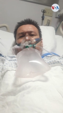 Yvan Osorio, un reportero gráfico de Venezuela y amigo de Celia Mendoza, le envió esta foto desde su cama de hospital, donde murió el 1 de mayo, después de semanas de luchar contra el coronavirus.