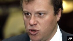 The head of Russian Mirax construction group Sergei Polonsky seen during the Global Investment & Finance Forum in Moscow, Russia, Monday, March 2, 2009. (AP Photo/Mikhail Metzel)