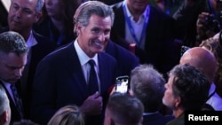 California Governor Gavin Newsom attends Day 2 of the Democratic National Convention in Chicago, Aug. 20, 2024. Newsom this week signed three pieces of legislation restricting the role that artificial intelligence, especially in election campaigns.