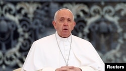 Pope Francis at his weekly audience in the Vatican.