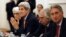 U.S. Secretary of State John Kerry meets with foreign ministers of Germany, France, China, Britain, Russia and the European Union during the Iran talks meetings at a hotel in Vienna, Austria, July 7, 2015.