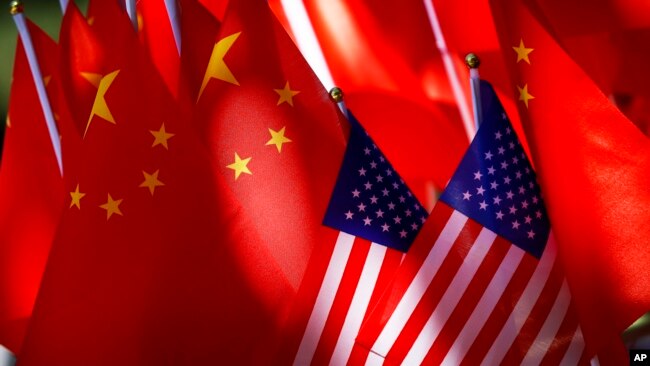 미국과 중국 국기.