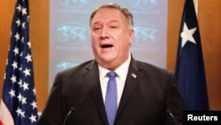 FILE - U.S. Secretary of State Mike Pompeo speaks to reporters at the State Department in Washington, Nov. 10, 2020. 