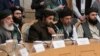 Delegación de los Talibanes en la conferencia internacional celbrada en Moscú, Rusia, el 18 de marzo de 2021.