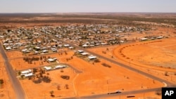 The Australian Outback town of Quilpie is photographed from the air, on Oct. 2, 2021. Quilpie had hoped its offer of a free residential block of land to anyone who would make it their home might attract five new families to the remote community of 800.