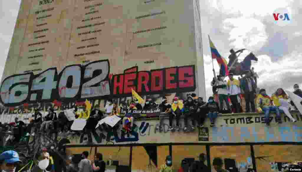 El pasado s&#225;bado, miles de personas se concentraron en el Monumento a Los H&#233;roes, en el marco del paro nacional en Colombia.