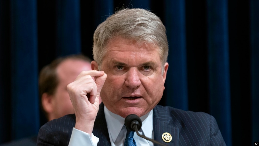 FILE - U.S. House of Representatives Foreign Affairs Committee Chair Michael McCaul speaks during a hearing in Washington on April 16, 2024. In an interview with VOA, McCaul laid out how the U.S. is reevaluating its military presence in Africa.
