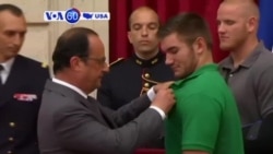 VOA60 America - France Honors Men Who Foiled Train Attack - August 24, 2015