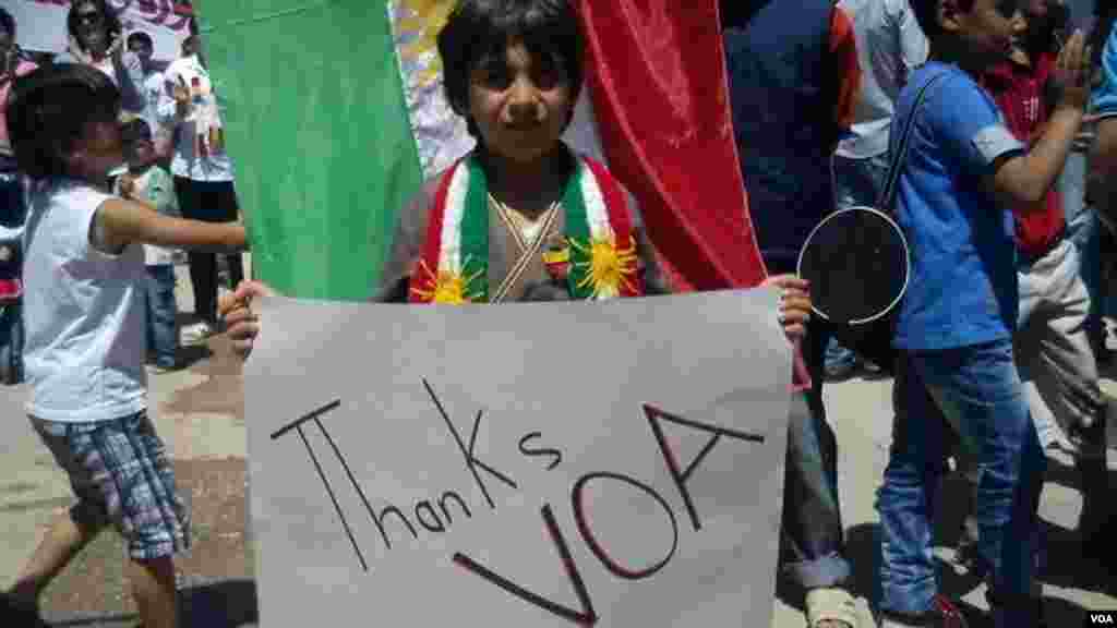 Syrian Kurdish Child thanks VOA 