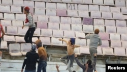 Des échauffourées ont eu lieu à la fin du match entre le PSG et le Club africain au stade de Tunis, en Tunisie, le 4 janvier 2017.