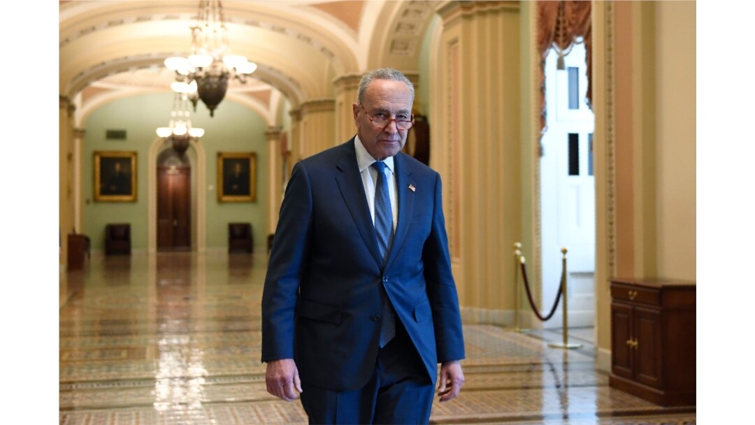 Senate Minority Leader Sen. Chuck Schumer of N.Y. walks on Capitol Hill in Washington, Jan. 3, 2020.