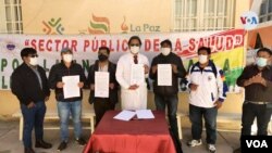 Miembros del Sindicato de Ramas Médicas de La Paz (SIRMES) y gremiales de la ciudad de El Alto presentaron sus peticiones al gobierno de Bolivia.