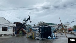 This undated handout image received courtesy of Jung Byung-joon, Dec. 26, 2019, shows damage caused by Typhoon Phanfone outside Kalibo International Airport in Kalibo, the capital of Aklan province.
