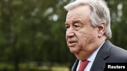 U.N. Secretary-General Antonio Guterres attends talks in Naantali, Finland, June 18, 2018.