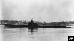 Kapal USS Grenadier (SS-210) di lepas pantai Portsmouth, New Hampshire, 27 Desember 1941. (Angkatan Laut AS via AP)