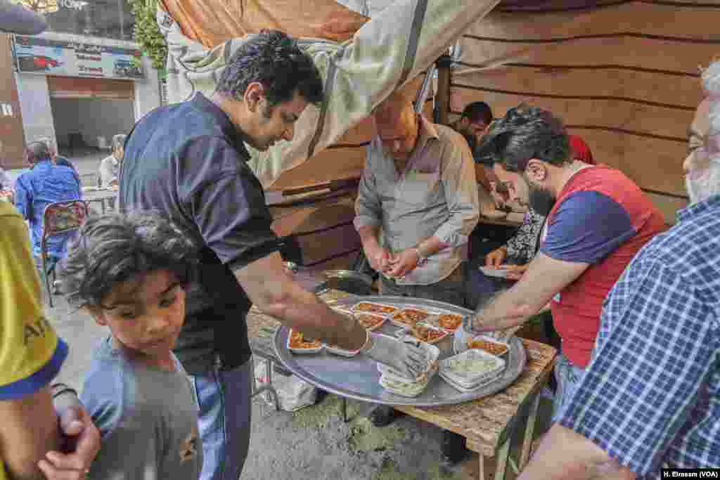 In wealthy neighborhoods Egyptians prepare food for free, mainly for the poor, however, anybody is welcome to join and eat.