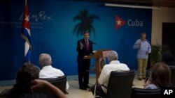 Cuba´s Foreign Minister Bruno Rodriguez speaks during a press conference in Havana, Cuba, July 13, 2021.