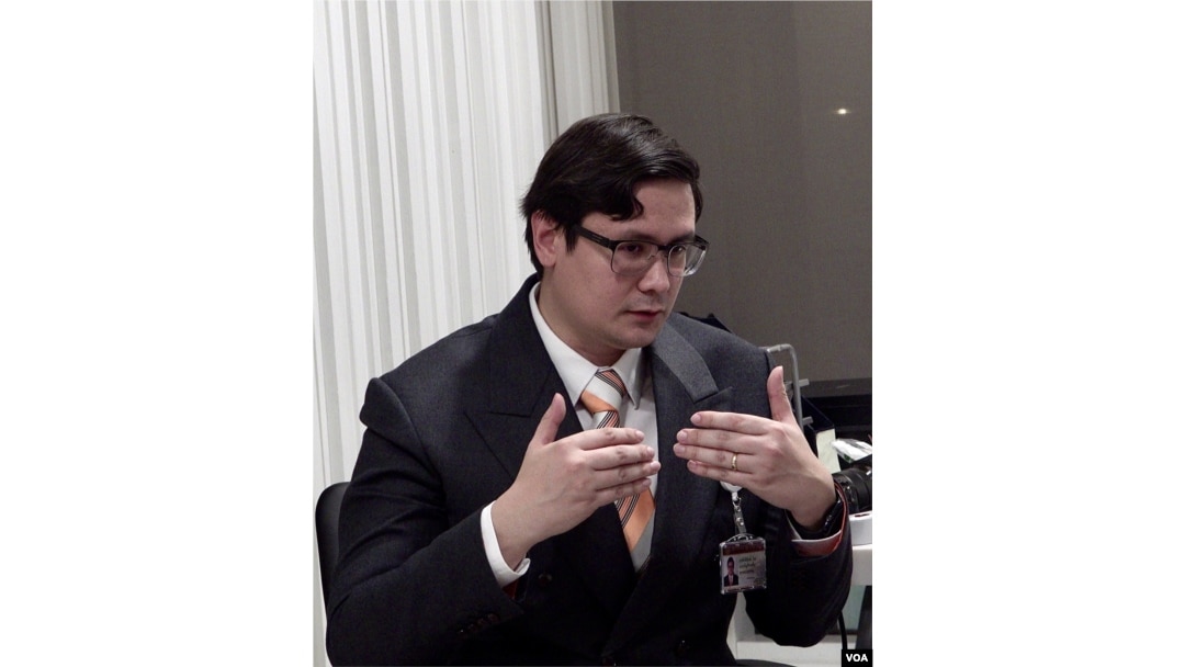 FILE - Rangsiman Rome, chair of the Thai House Committee on National Security, speaks during an interview in his office at the Thai House of Representatives in Bangkok on Sept. 25, 2024.