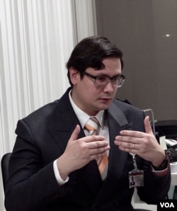 FILE - Rangsiman Rome, chair of the Thai House Committee on National Security, speaks during an interview in his office at the Thai House of Representatives in Bangkok on Sept. 25, 2024.