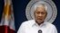 Philippine Foreign Secretary Albert del Rosario delivers a statement during a news conference in Manila, March 30, 2014.