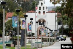 FILE - San Diego State University campus is shown after California State University system announced the fall 2020 semester will be online during the outbreak of the coronavirus disease (COVID-19) in San Diego, California, U.S., May 13, 2020.