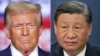 美国当选总统唐纳德·特朗普（Donald Trump，左）与中国最高领导人习近平（右）