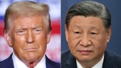 美国当选总统唐纳德·特朗普（Donald Trump，左）与中国最高领导人习近平（右）