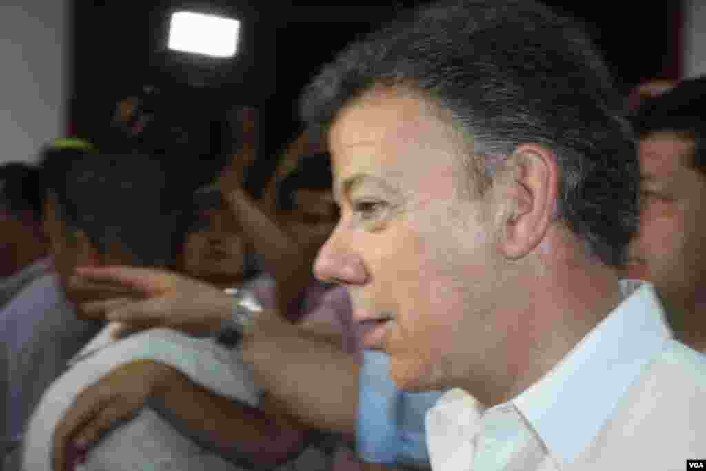 Presidente de Colombia, Juan Manuel Santos. (Iscar Blanco, VOA)